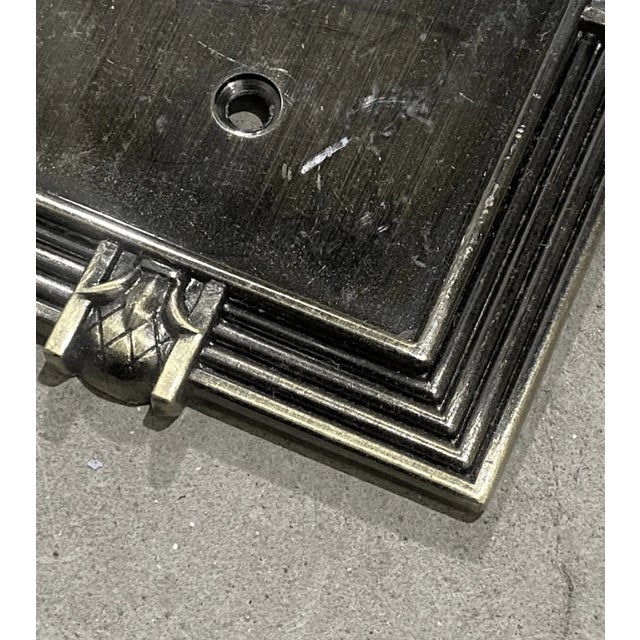 Art Deco Vintage Franklin Brass Pineapple 5 Pice Set Switch Plate Cover For Sale - Image 3 of 6