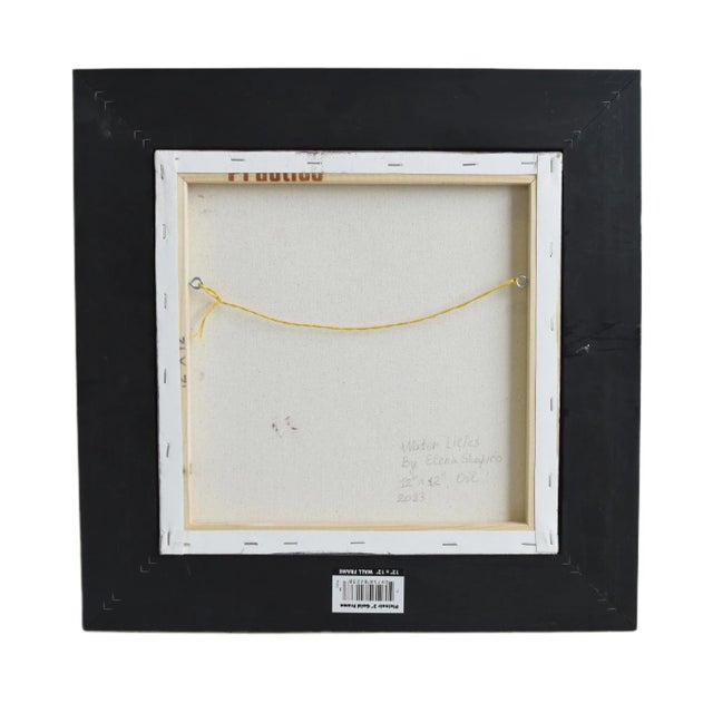 Lavender Pink & Lavender Water Lilies Oil Painting Displayed in an Antiqued Gold Wood Frame For Sale - Image 8 of 9