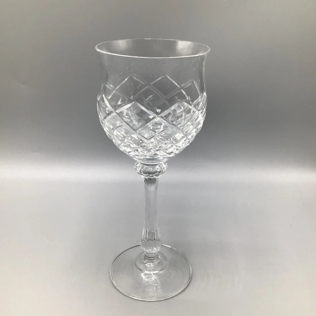 Very nice set of 7 Montclair blown cut crystal wine glasses by Mikasa.