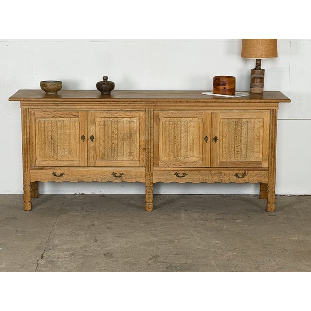 Mid-Century Modern Vintage Danish Brutalist Oak Sideboard, 1960s For Sale - Image 3 of 10