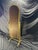 Metal Gold-Tone Arched Cheval Mirror Frame With Floral Porcelain Finials For Sale - Image 7 of 8