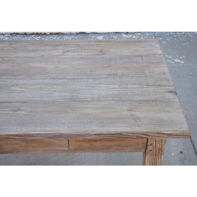 Brown Harvest Table Made from Reclaimed Pine by Petersen Antiques For Sale - Image 8 of 12