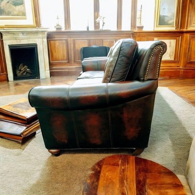 Experience Timeless Elegance and Unparalleled Comfort With This Rare Jackson Carter Leather Italia Collection For Sale - Image 9 of 10