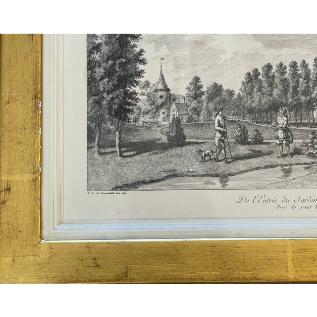 Glass 18Th. C. French Print of Versailles Gardens For Sale - Image 7 of 12