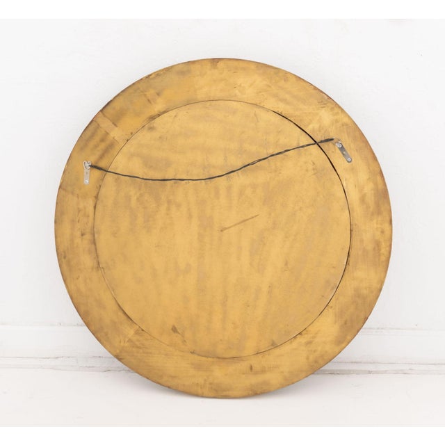 Wood Regency Style Walnut and Giltwood Framed Circular Convex Mirror For Sale - Image 7 of 7