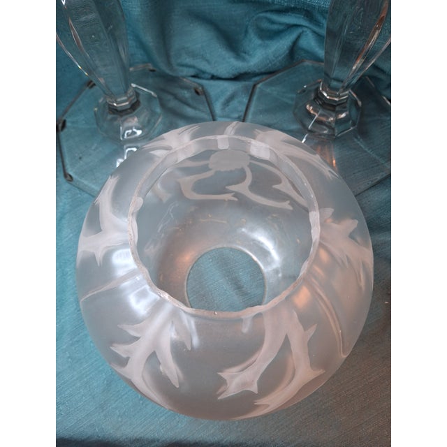 Glass Antique Complete Fostoria No. 17 Glass Kerosene Banquet Lamps Duplex Burner - a Pair For Sale - Image 7 of 18