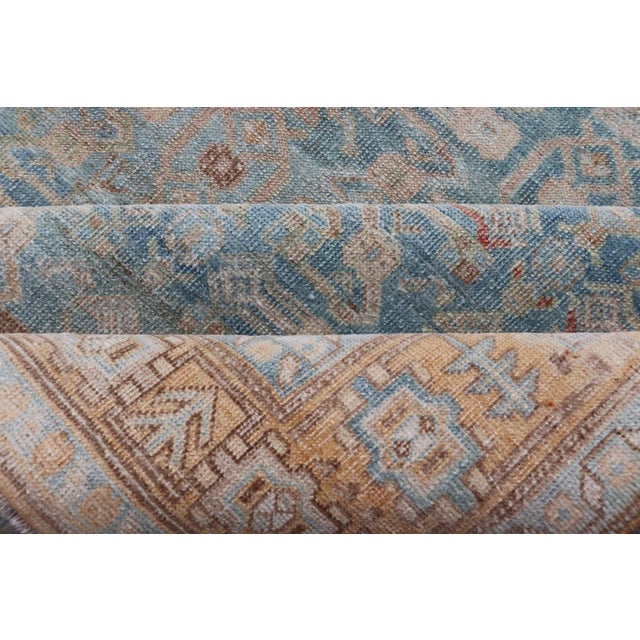 Antique Persian Bidjar Rug With All-Over Design in Light Blue and Orange 4'11 X 8'8 For Sale - Image 13 of 14