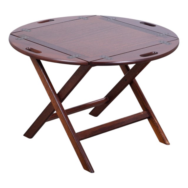 Vintage Folding Mahogany Tray Table, 1950s For Sale