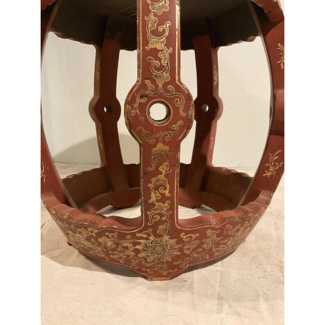 Wood 1950s Hand Painted Asian Garden Table / Side Table For Sale - Image 7 of 9