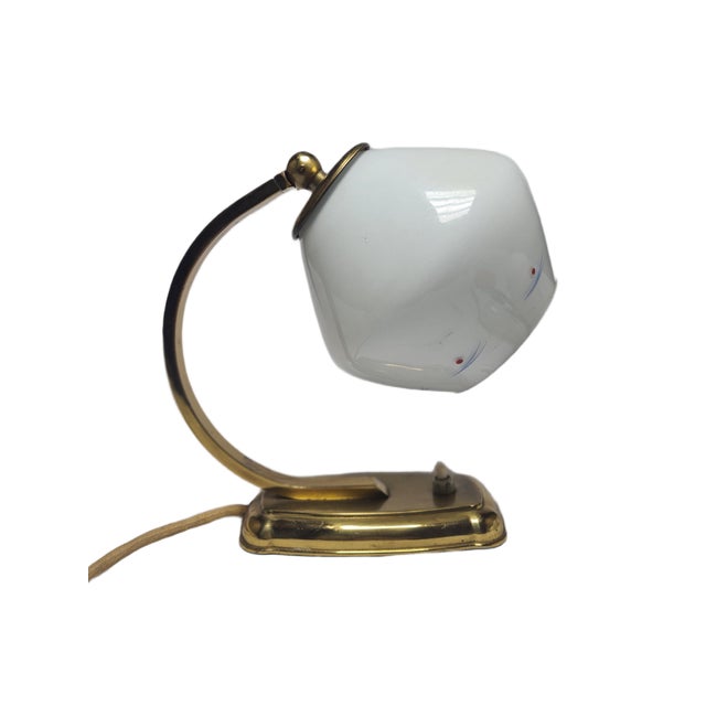 Art Deco Style Bedside Lamp, Belgium, 1950s, in Very Good conditions. Designed 1950 to 1959 European Plug (up to 250V).The...