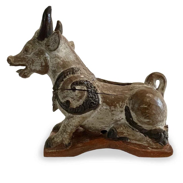 Nandi Cow in Carved and Lacquered Wood For Sale - Image 4 of 9