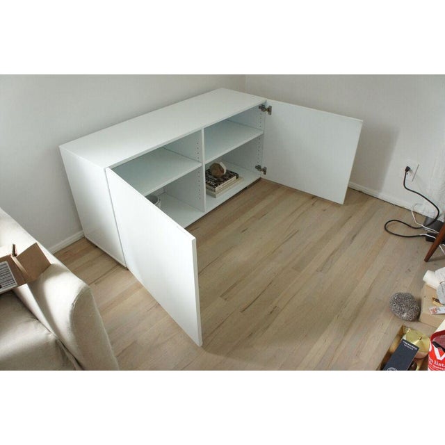 White Lacquer Finish Media Console Chairish