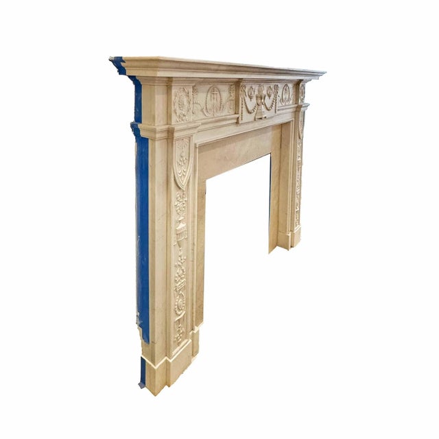 English English Marble Mantel - Carved Statuary Marble For Sale - Image 3 of 11