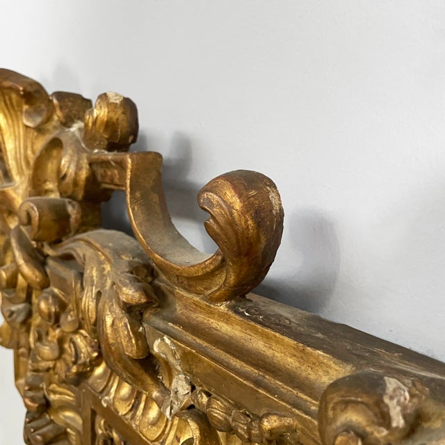 Italian Umbertine Style Gilt Wood Wall Mirror, 1930s For Sale - Image 11 of 18