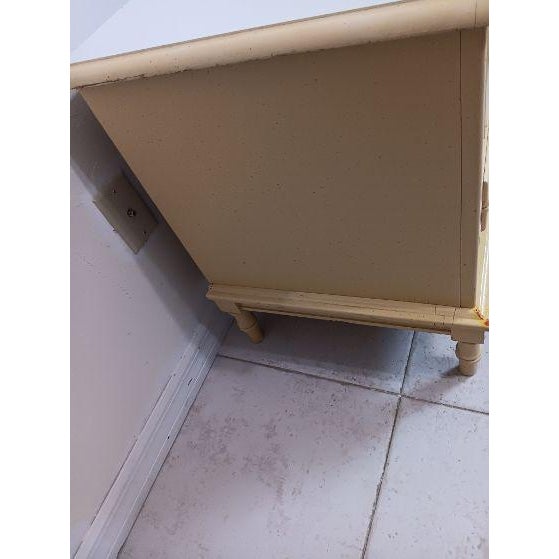 Yellow Vintage Hollywood Regency Nightstand Two Drawer Yellow Color For Sale - Image 8 of 9