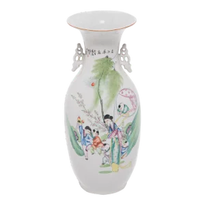 Mid 19th Century Phoenix Tail Vase With Figures in a Garden
