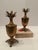 Eye catching pair of brass pineapple motif lidded jars make an interesting accessory.