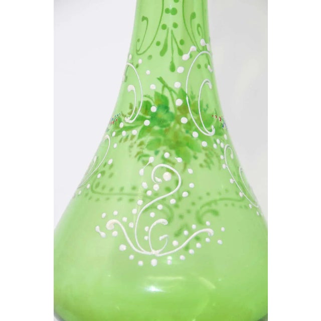 Emerald Bohemian Emerald Green Glass Gilded For Sale - Image 8 of 13