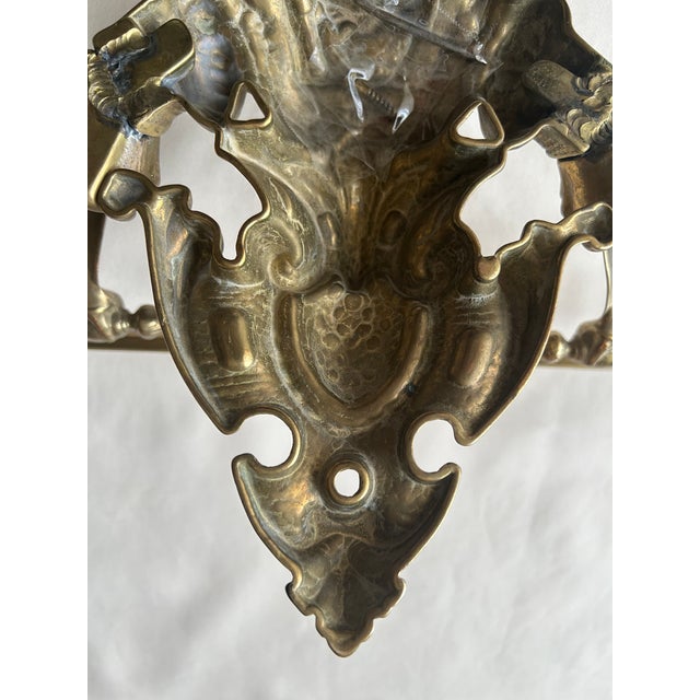 Victorian Brass Casting Figural Wall Mount Towel Bar For Sale - Image 11 of 14