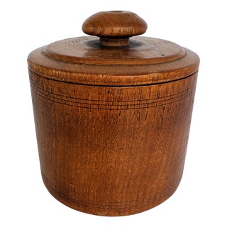 Antique Scandinavian Lidded Jar in Turned Elm, 1900s For Sale
