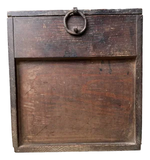 Antique Wooden Zenibako Temple Offering Box, 1890s