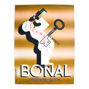 1933 French Liquor Advertisement, Bonal, Gentiane-Quina - a.m.. Cassandre