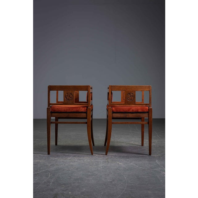 Dutch Art Nouveau Nieuwe Kunst Accent Chairs, 1890s, Set of 2 For Sale - Image 5 of 13