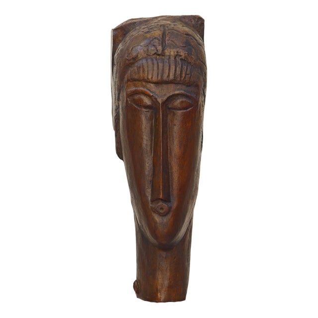 After Amedeo Modigliani, Tête de Jeune Fille à la Frange, Bronze Sculpture For Sale