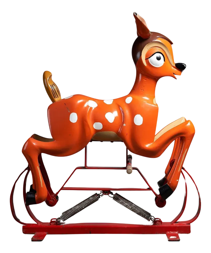 Bambi Carved Wooden Carousel Figure, 1950s | Chairish