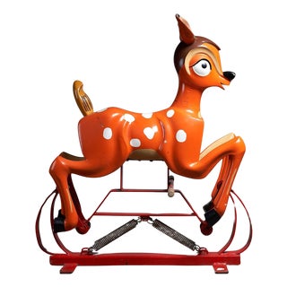 Bambi Carved Wooden Carousel Figure, 1950s For Sale