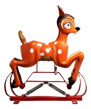 Bambi Carved Wooden Carousel Figure, 1950s