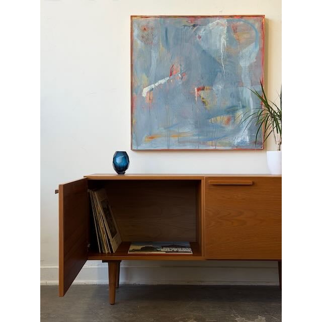 Mid-Century Modern Vintage Teak Compact Cabinet For Sale - Image 3 of 11