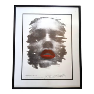 Vintage 2000 David Hostetler Signed Numbered Lithograph "Goddess With Red Lips" — American Sculptor Female Form Art, Framed Original Print For Sale