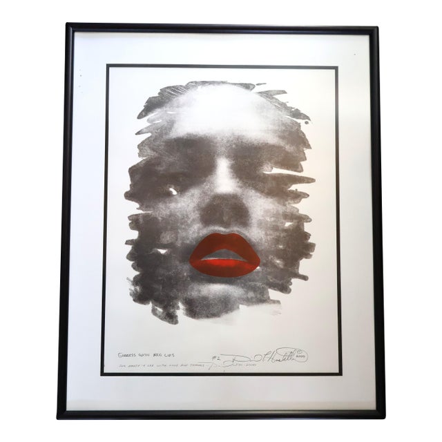 Vintage 2000 David Hostetler Signed Numbered Lithograph "Goddess With Red Lips" — American Sculptor Female Form Art, Framed Original Print For Sale