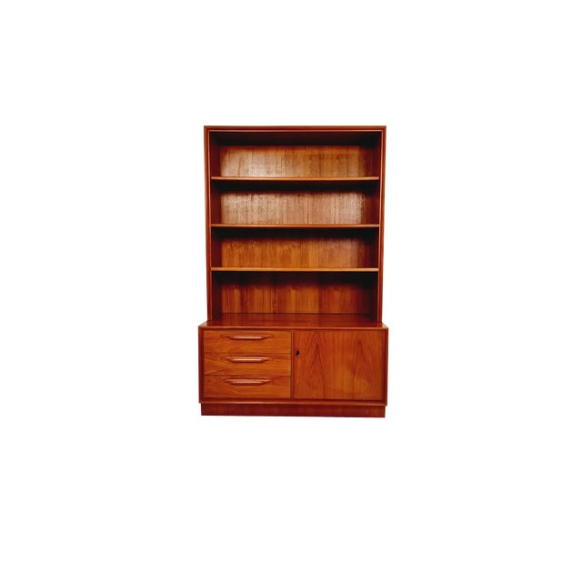 Scandinavian Bookshelf in Teak Veneer by Strobeck, Denmark, 1960s For Sale