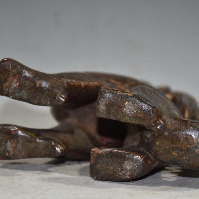 Antiqued Bronze Mythical Beast Sculpture - Dragon Figure Desk Decor For Sale - Image 9 of 9