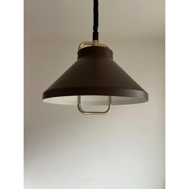Mid-Century Modern Rise-and-Fall Tarok Pendant Lamp by Jo Hammerborg for Fog & Mørup, 1970s For Sale - Image 3 of 12