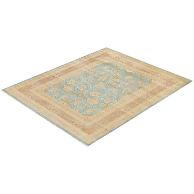 Blue Mogul Collection Hand-Knotted Area Rug - Light Blue 8' 4" x 10' 0" For Sale - Image 8 of 9