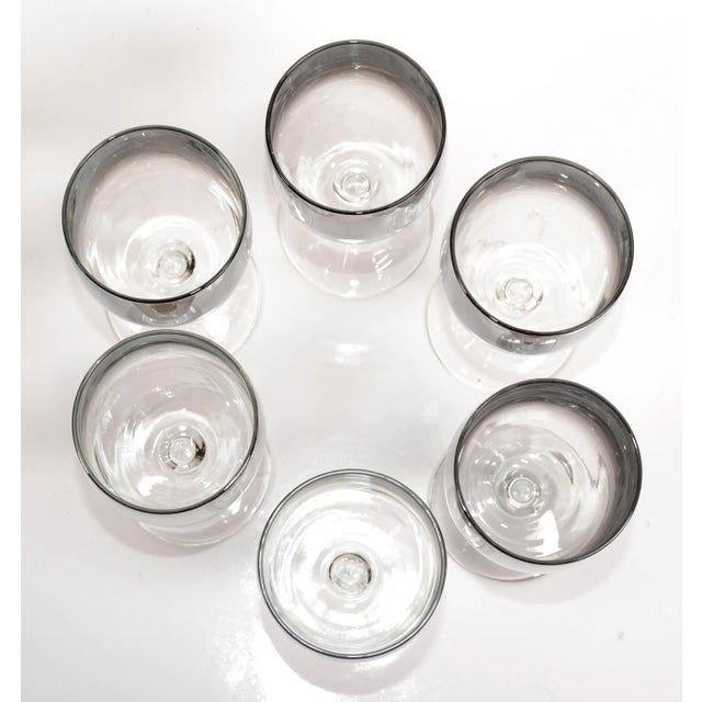Vintage Silver Fade 1970 Dorothy Thorpe Style Ombre Metallic Color Wine Glass Stemware- Set of 6 For Sale - Image 9 of 12