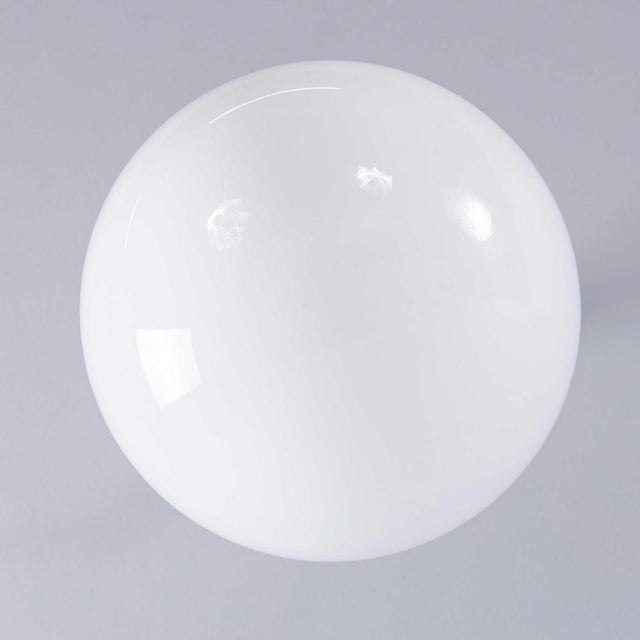 Glass French Tabac Opal Glass Pendant Lamp, 1950s For Sale - Image 7 of 11