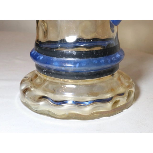 Large Vintage Quality Hand Blown Studio Art Glass Lidded Beer Stein Pitcher For Sale - Image 4 of 12