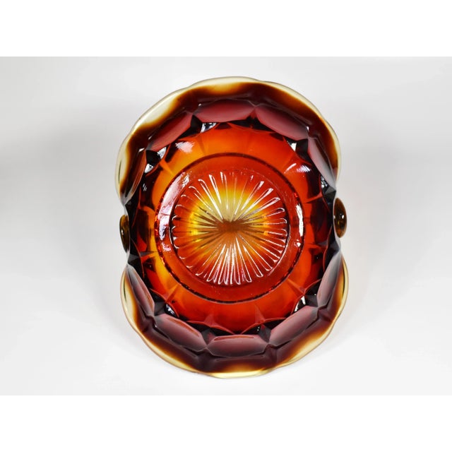 Mid 20th Century Indiana Tiara Glass Amberina Sunset Constellation Basket Bowl For Sale - Image 9 of 12