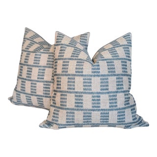 Fermoie Cove Pillows in Blue - Pair For Sale