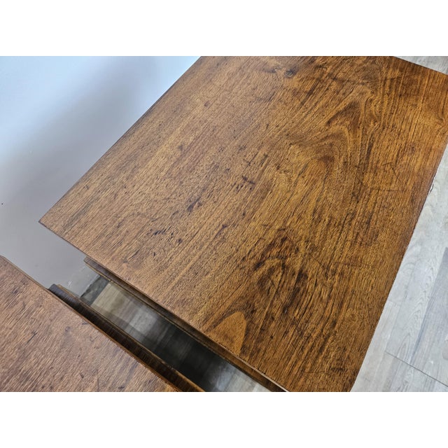 Art Deco Bedside Tables in Walnut and Brass, 1940s, Set of 2 For Sale - Image 9 of 18