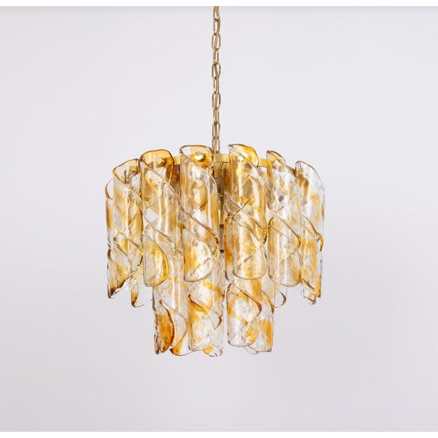 1960s Large Murano Glass Tubes Flush Mount Light from Kaiser, Germany, 1960s For Sale - Image 5 of 17