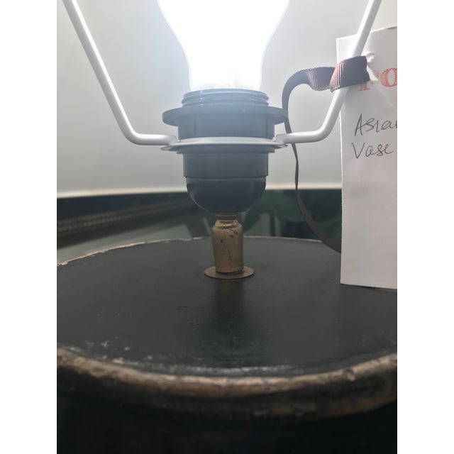 Vintage Asian Ceramic Lamp For Sale - Image 4 of 6