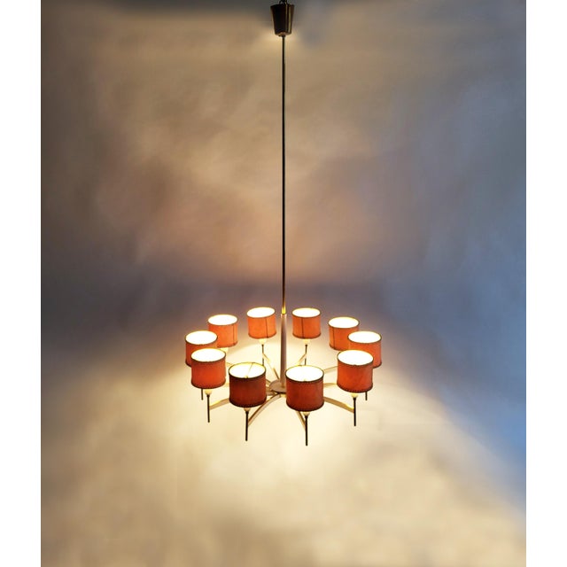 Mid-Century Modern Austrian Brass Chandelier by Rupert Nikoll, 1950s For Sale - Image 15 of 15