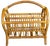 Hollywood Regency 1970s Large Mid-Century Bamboo Bentwood Rattan and Leather Magazine Rack For Sale - Image 3 of 9