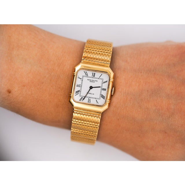 1990s Patek Philippe for Gübelin 4457/1 Double Signed 18k Gold 23mm Manual Watch For Sale In Miami - Image 6 of 18