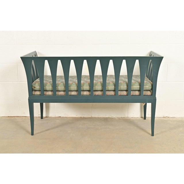 Eliel Saarinen Cranbrook "The Blue Settee" Art Nouveau Settle Sofa or Bench For Sale - Image 10 of 12
